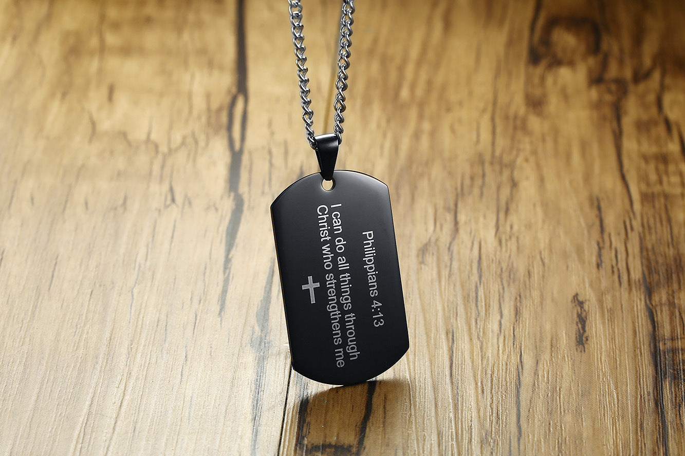 Stainless Steel Philippians Bible Verses Pendant