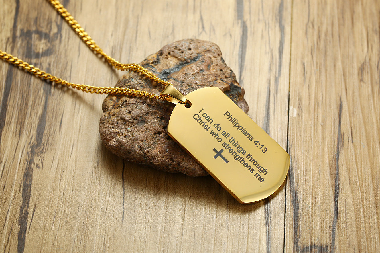 Stainless Steel Philippians Bible Verses Pendant