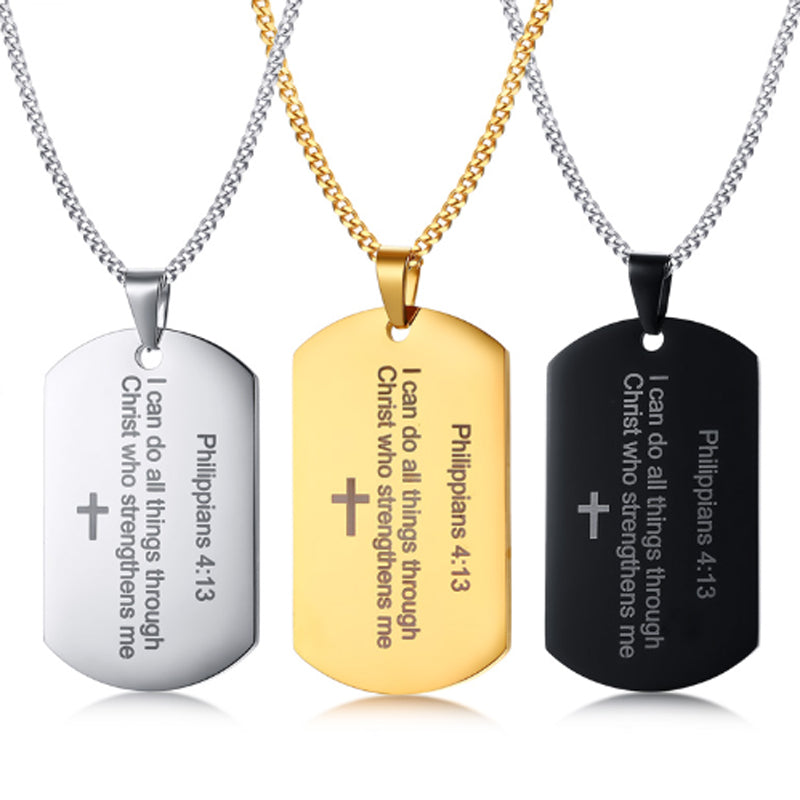 Stainless Steel Philippians Bible Verses Pendant