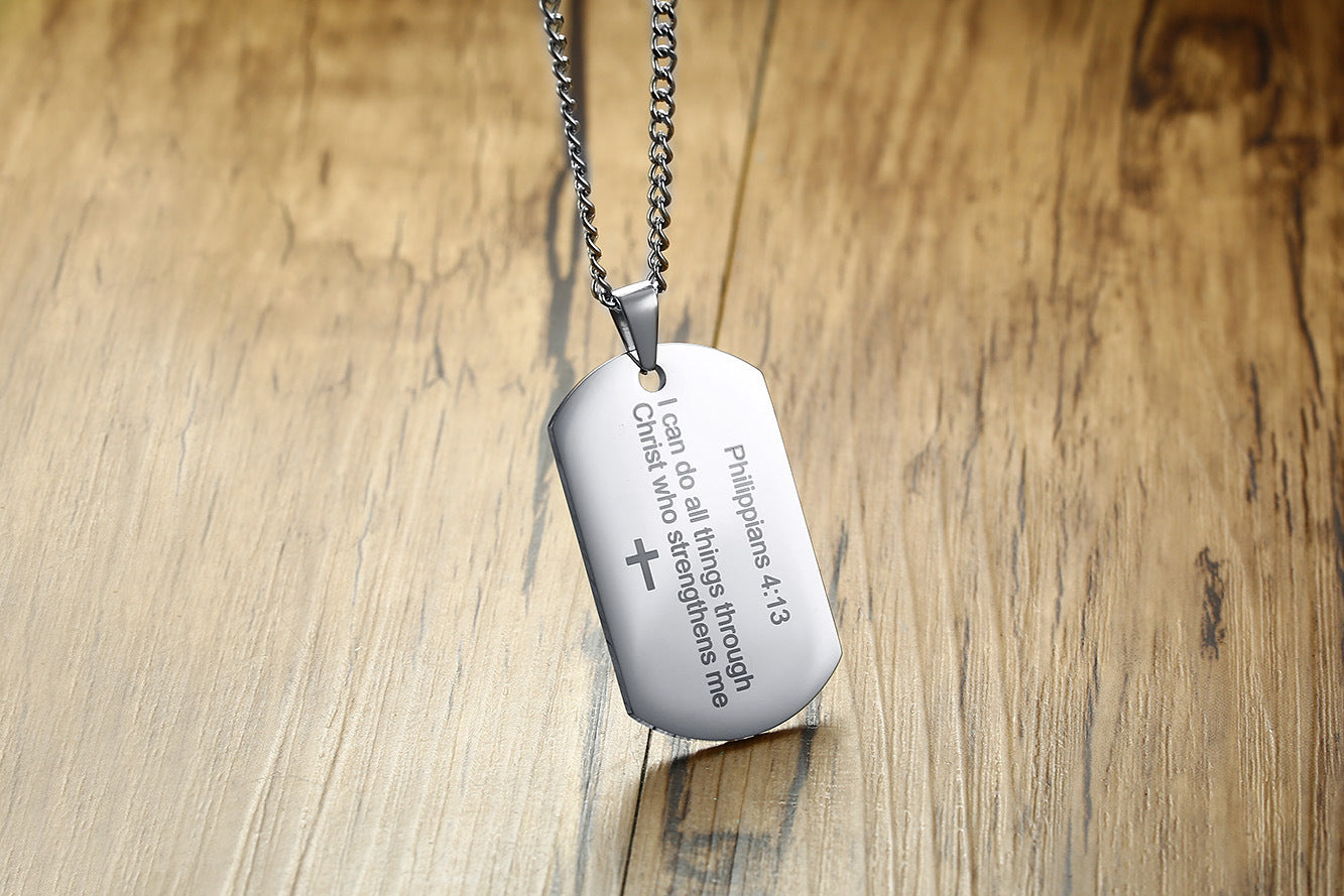 Stainless Steel Philippians Bible Verses Pendant
